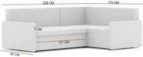 Rohová sedacia súprava MILTON v červenej farbe 225 x 175 cm