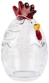 Transparetná sklenená dóza s vekom v tvare sliepočky Chicken - Ø 8*14 cm