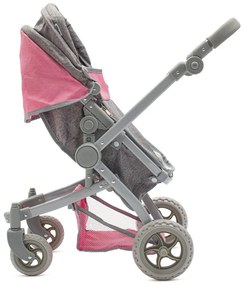 Kočík pre bábiku Baby Mix 2v1 Sophie ružový -sivý, 63,5 x 37 x 63,5 cm