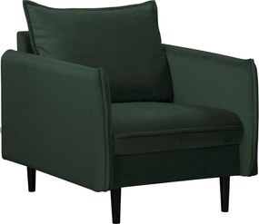 Tmavozelené zamatové kreslo Juli – Ropez