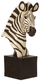 Bielo-čierna antik dekorácia busta Zebra - 32*14*50cm