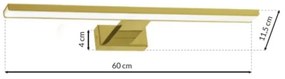LED kúpeľňové osvetlenie zrkadla SHINE LED/13,8W/230V 60 cm IP44 zlaté