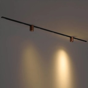 Moderný koľajnicový systém čierny s 2 tmavými bronzovými reflektormi 1-fázový - Iconic Rondoo Up
