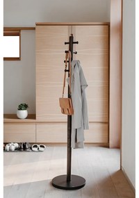 Čierny prírodný vešiak z kaučukového dreva Pillar - Umbra