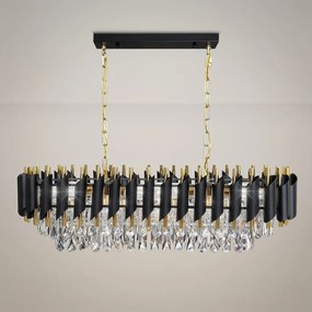 Luster Cristal, 1x krištáľové/zlaté/čierne kovové tienidlo, g