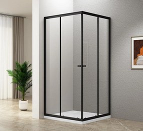 Aqualine Aqualine, AGGA BLACK štvorcová sprchová zástena 900x900mm, číre sklo, BLF909