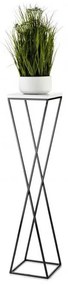HowHomely Stojan na kvety LOFT 100x24 cm čierna/biela 10-1630-100-BW-MDF