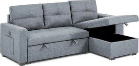 Univerzálna rohová rozkladacia sedacia súprava Catini PORTIVA s úložným priestorom a USB sivá