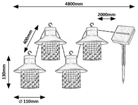 Rabalux 77003 - LED solárne svietidlo XIMPU 8xLED/0,1W/1,2V IP44