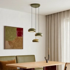 Retro zelená závesná lampa s kovovým tienidlom 6-svetelná - Macaron