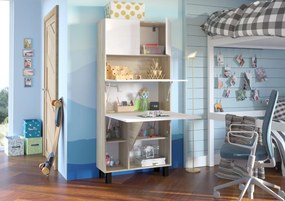 PC stolík Home (biela lesklá + dub sonoma). Akcia -22%. Vlastná spoľahlivá doprava až k Vám domov. 1124934