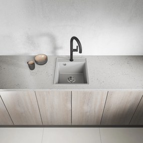 Laveo Hub, 1-komorový granitový drez 394x485x204 mm, šedá, LAV-SPH_510Y