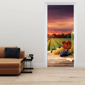 Fototapeta na dvere - Vinice s vínom (95x205cm)