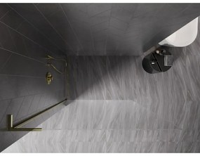 Mexen, Mexen Kioto-X L sprchová stena 60 x 200 cm, transparentná 10 mm, zlatá - 800-060-107-50-00-X