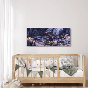 Obraz - horské zimné mestečko (120x50 cm)