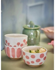 Misky v súprave 3 ks z kameniny v lososovej farbe/krémovej 500 ml Linora – Bloomingville