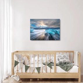 Sklenený obraz - Diamantová pláž (70x50 cm)
