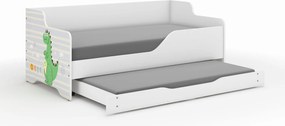 Wooden Toys Detská posteľ LILU 160x80 DINO s funkciou spania