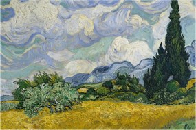 Obraz - Vincent van Gogh, Wheat Field with Cypresses, reprodukcia (90x60 cm)