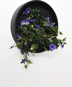 Květináč na stenu MURA, sklolaminát, Ø 50 cm, čierná