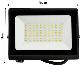 BERGE LED reflektor IP65 - 50W - 4500lm s pohybovým a súmrakovým senzorom - neutrálna biela