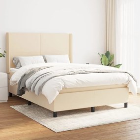 Boxspring posteľ s matracom krémový 140x190 cm látka 3131270