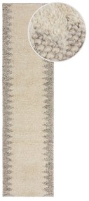 Ručne tkaný behúň Minerals Border Natural, 60x230, béžová, chodba / predsieň, Flair Rugs