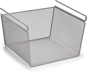 Kovový závesný prídavný kôš pod policu, sivá mriežka, 29x26 s výškou 19 cm, MESH