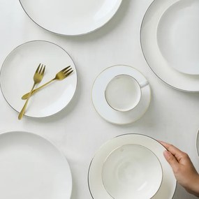 Šálka AURO s podšálkou, so zlatým okrajom ALL 992036 210 ml