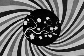 Samolepiaca tapeta čiernobiele azíjské grunge pozadie