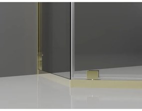 Mexen Exo, päťuholníkový výklopný sprchový kút 80 x 80 cm, číre sklo, zlatá, 812-080-080-50-00