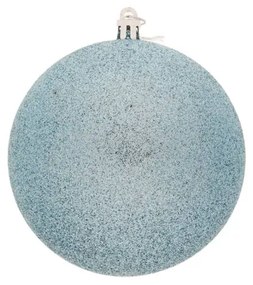DECOLED Plastová guľa, 10 cm, svetlomodrá, 6x trblietka