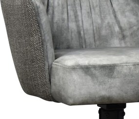 Otočná jedálenská stolička Axel, stredne šedá zamatová látka/tkanina