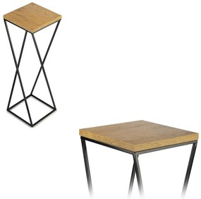 STOJAN NA KVETINÁČ LOFT7 70X24X24 CM ČIERNA/HNEDÁ