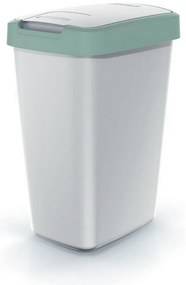 Odpadkový kôš s farebným vekom, 12 l, zelená / sivá