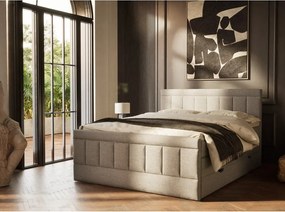 Sivá boxspring posteľ s úložným priestorom 180x200 cm Caya – Maison de Rêve