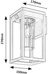 Rabalux 77086 - Vonkajšie nástenné svietidlo ZERNEST 1xE27/15W/230V IP54 čierna
