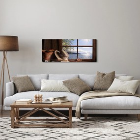 Obraz - Rybárska výbava (120x50 cm)