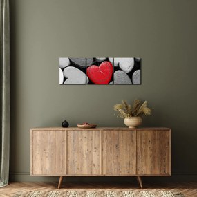 Obraz drevených srdiečok (s hodinami) (90x30 cm)