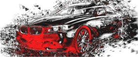 Obraz - Maľované auto v akcii (120x50 cm)