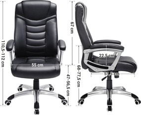 Ergonomická kancelárska stolička, výškovo nastaviteľná otočná stolička, čierna