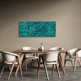 Obraz - Tyrkysové listy (120x50 cm)