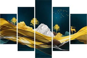 Obraz - Jeleň v krajine (150x105 cm)