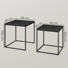 Sada 2 konferenčných stolíkov LOFT čierna / čierne nohy