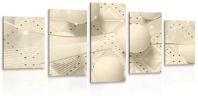 5-dielny obraz luxus v sépiovom prevedení - 200x100