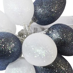 LED svetelná reťaz Eggs1, 1,6 m, sivá/biela