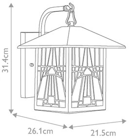 Elstead QZ-INGLENOOK2-M-Vonkajšie nástenné svietidlo INGLENOOK 1xE27/60W/230V IP44