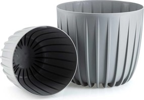 Sada 2 ks květináčů Stripped Eco šedá