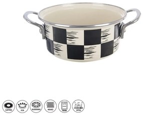 Kastróll smalt ŠACHOVNICA Lem 1,6 l