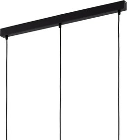 LED luster na lanku SEBO 3xE27/15W/230V čierna/dymovo-béžová